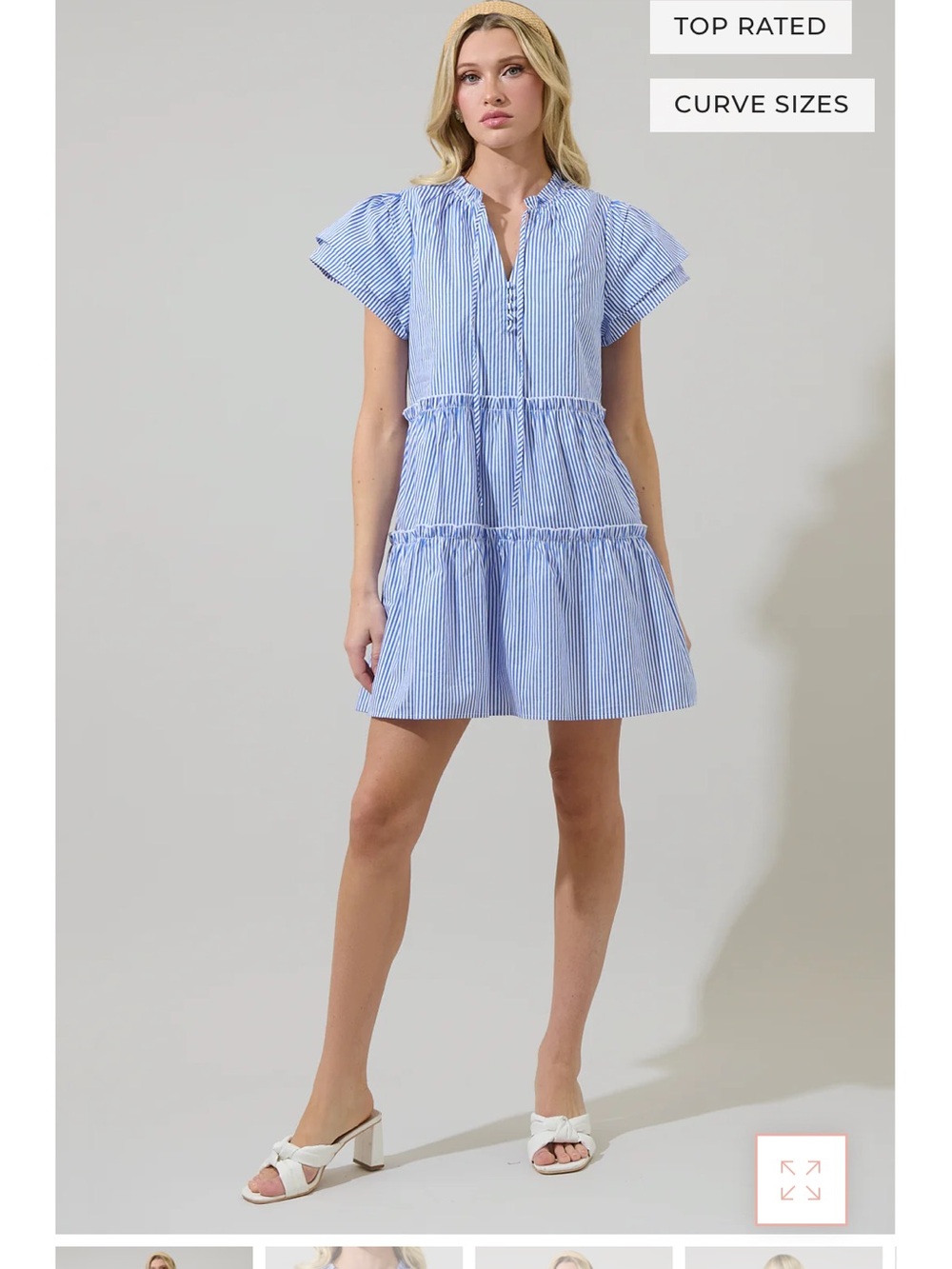 Sugarlips Sherah Striped Empire Tiered Mini Dress